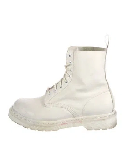 Pre-owned Dr. Martens Leather Combat Boots In White