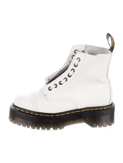 Pre-owned Dr. Martens Leather Combat Boots In White