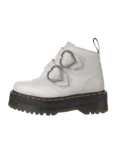 Pre-owned Dr. Martens Leather Combat Boots In White