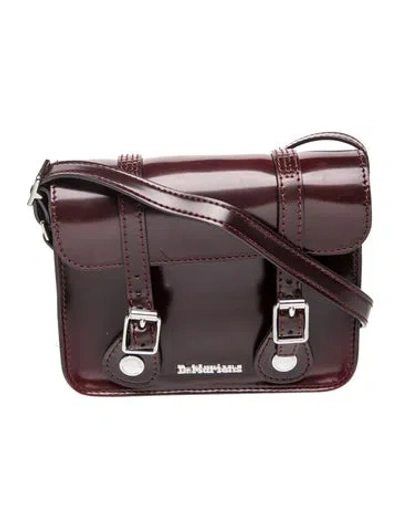 Pre-owned Dr. Martens Leather Crossbody Bag In Burgundy