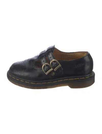 Pre-owned Dr. Martens Leather Cutout Accent Sneakers In Blue
