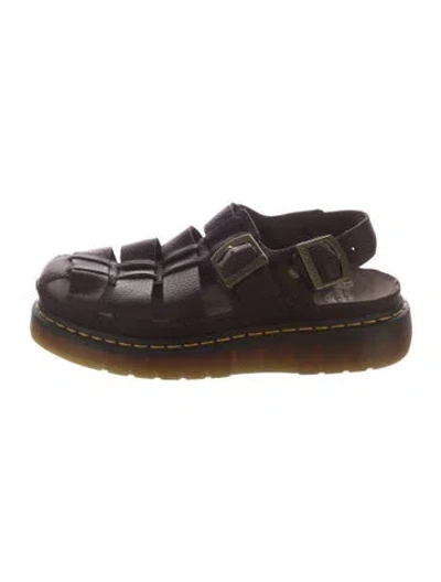 Pre-owned Dr. Martens Leather Flats In Black