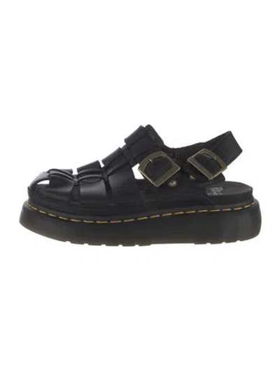 Pre-owned Dr. Martens Leather Flats In Blue