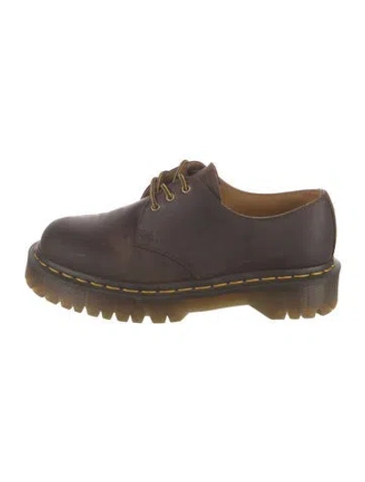 Pre-owned Dr. Martens Leather Flats In Brown