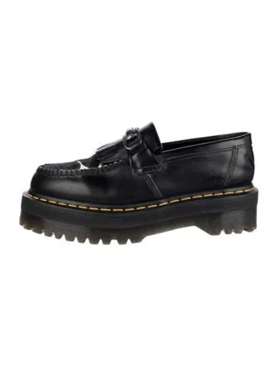 Pre-owned Dr. Martens Leather Fringe Trim Accent Loafers In Black