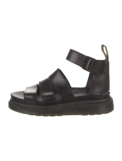 Pre-owned Dr. Martens Leather Gladiator Sandals In Black
