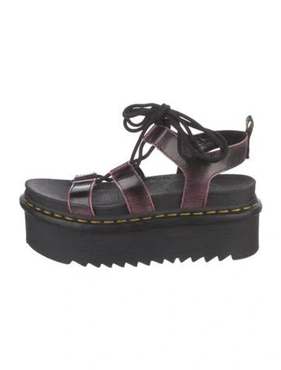 Pre-owned Dr. Martens Leather Gladiator Sandals In Black
