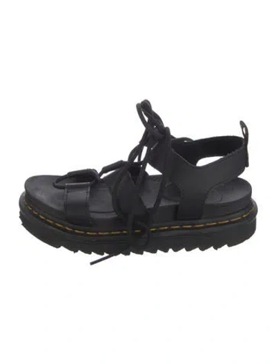 Pre-owned Dr. Martens Leather Gladiator Sandals In Black