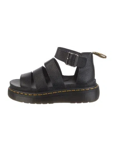 Pre-owned Dr. Martens Leather Gladiator Sandals In Black