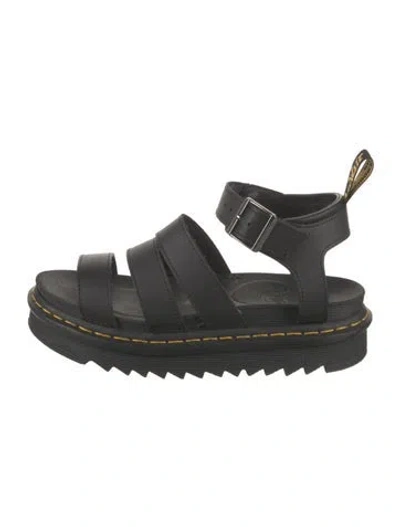 Pre-owned Dr. Martens Leather Gladiator Sandals In Black
