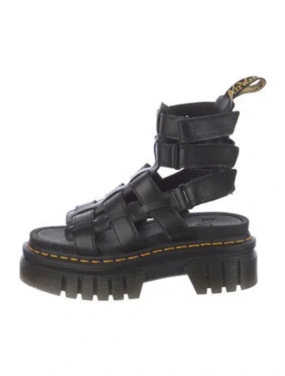 Pre-owned Dr. Martens Leather Gladiator Sandals In Black