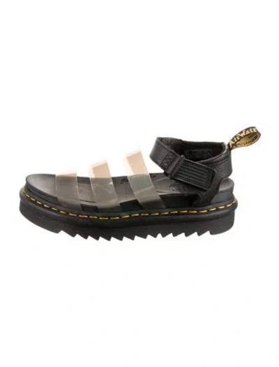 Pre-owned Dr. Martens Leather Gladiator Sandals In Black