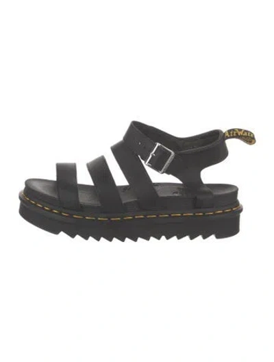 Pre-owned Dr. Martens Leather Gladiator Sandals In Black
