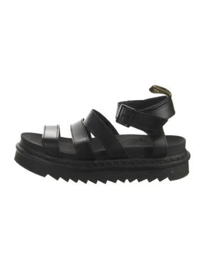 Pre-owned Dr. Martens Leather Gladiator Sandals In Black