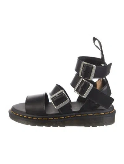 Pre-owned Dr. Martens Leather Gladiator Sandals In Black