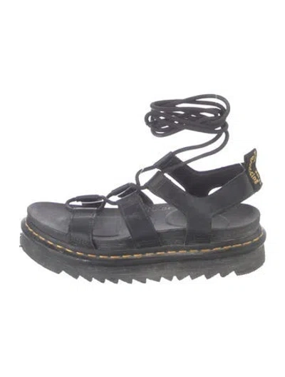 Pre-owned Dr. Martens Leather Gladiator Sandals In Black