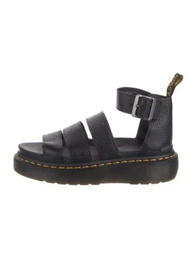 Pre-owned Dr. Martens Leather Gladiator Sandals In Black