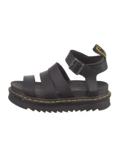 Pre-owned Dr. Martens Leather Gladiator Sandals In Black