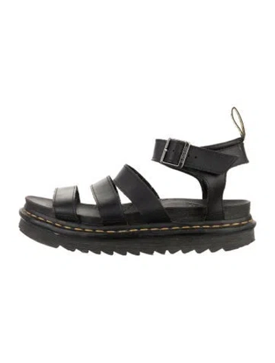 Pre-owned Dr. Martens Leather Gladiator Sandals In Black