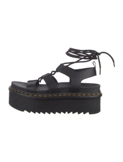 Pre-owned Dr. Martens Leather Gladiator Sandals In Black