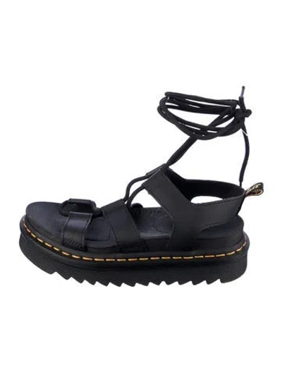 Pre-owned Dr. Martens Leather Gladiator Sandals In Black