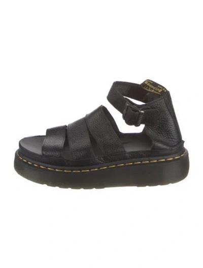 Pre-owned Dr. Martens Leather Gladiator Sandals In Black
