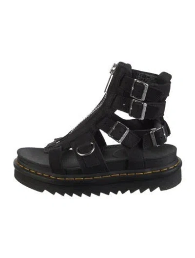 Pre-owned Dr. Martens Leather Gladiator Sandals In Black