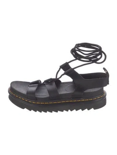 Pre-owned Dr. Martens Leather Gladiator Sandals In Black
