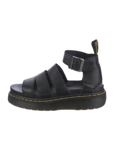 Pre-owned Dr. Martens Leather Gladiator Sandals In Black