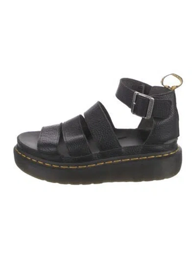 Pre-owned Dr. Martens Leather Gladiator Sandals In Black