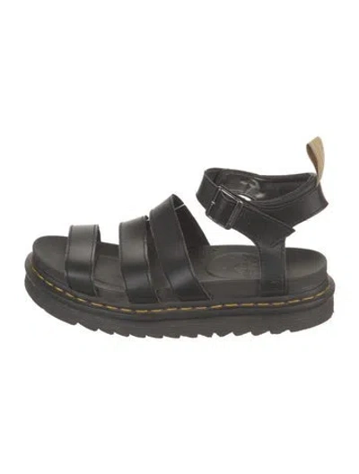 Pre-owned Dr. Martens Leather Gladiator Sandals In Black