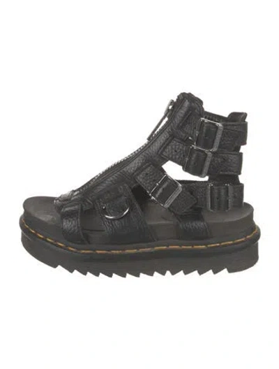 Pre-owned Dr. Martens Leather Gladiator Sandals In Black