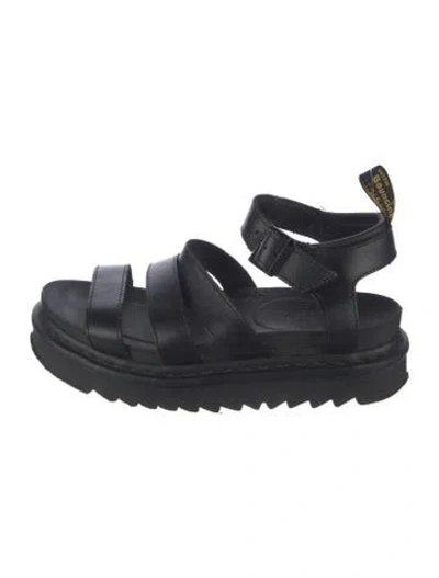 Pre-owned Dr. Martens Leather Gladiator Sandals In Black