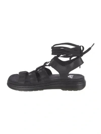 Pre-owned Dr. Martens Leather Gladiator Sandals In Black/blue