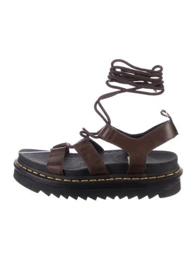 Pre-owned Dr. Martens Leather Gladiator Sandals In Brown