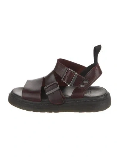 Pre-owned Dr. Martens Leather Gladiator Sandals In Burgundy
