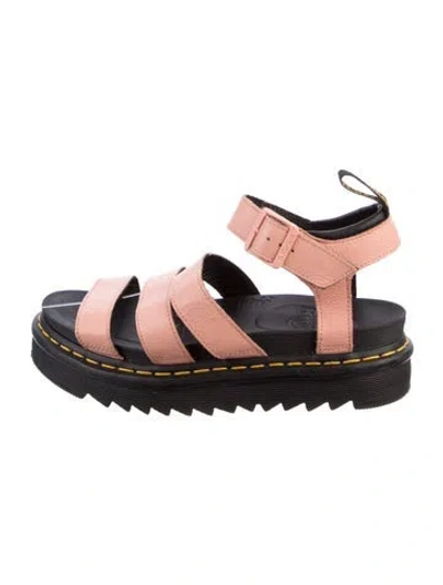 Pre-owned Dr. Martens Leather Gladiator Sandals In Pink