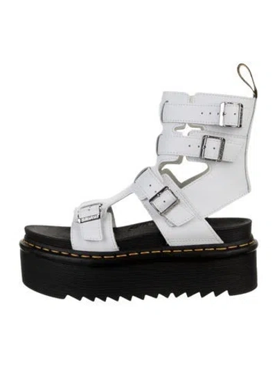 Pre-owned Dr. Martens Leather Gladiator Sandals In White
