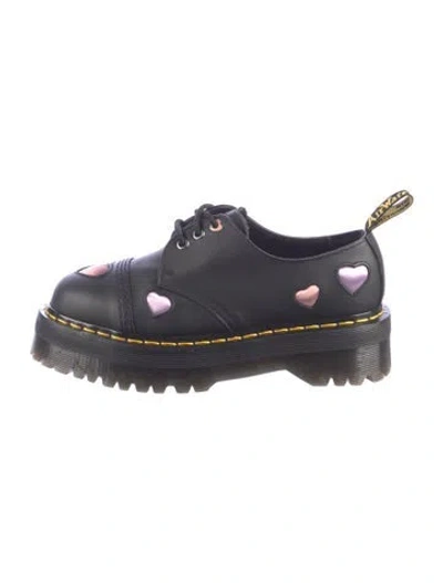 Pre-owned Dr. Martens Leather Graphic Print Pumps In Black