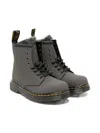 Dr. Martens Leather Lace-up Boots In Gray