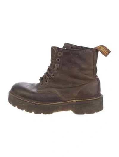 Pre-owned Dr. Martens Leather Lace-up Boots In Brown
