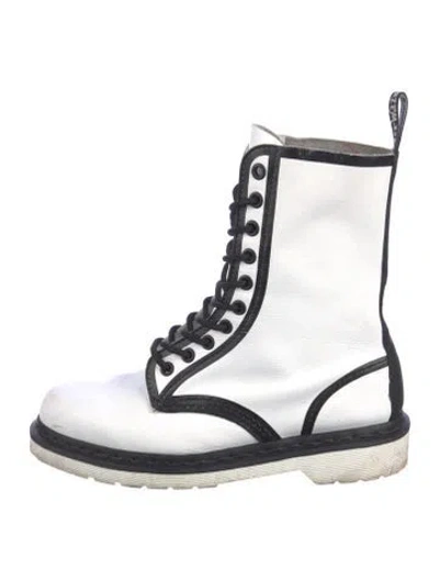 Pre-owned Dr. Martens Leather Lace-up Boots In White