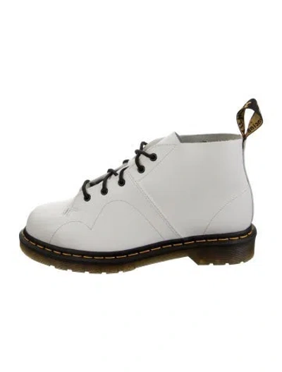 Pre-owned Dr. Martens Leather Lace-up Boots In White