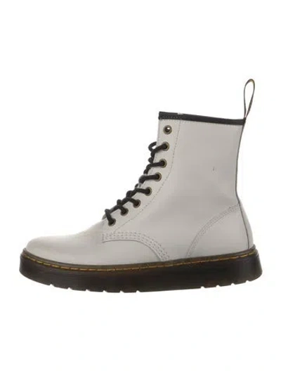 Pre-owned Dr. Martens Leather Lace-up Boots In White