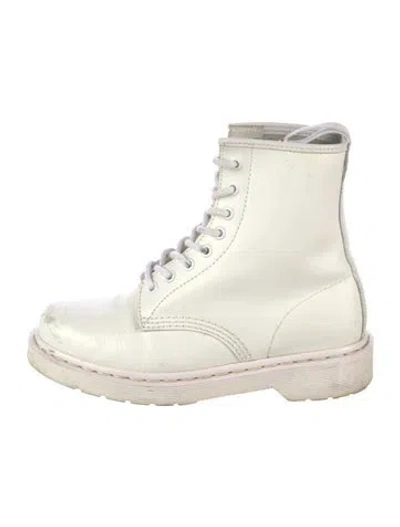Pre-owned Dr. Martens Leather Lace-up Boots In White