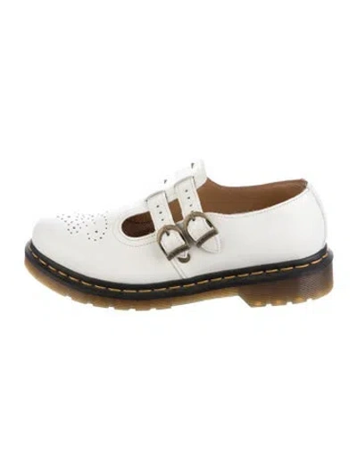 Pre-owned Dr. Martens Leather Lasercut Accents Flats In White