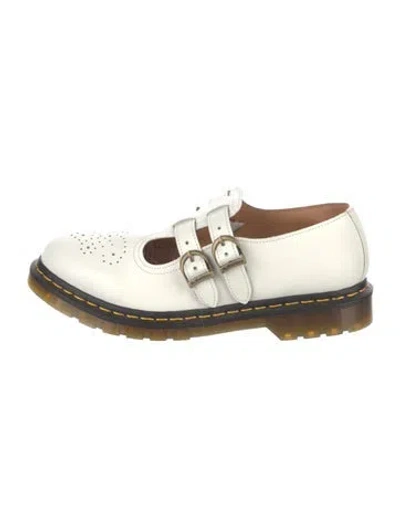Pre-owned Dr. Martens Leather Lasercut Accents Mary Jane Flats In White