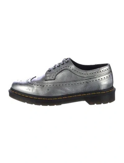 Pre-owned Dr. Martens Leather Lasercut Accents Oxfords In Silver