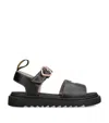 Dr. Martens' Junior Marlow Hearts Leather Sandals In Black