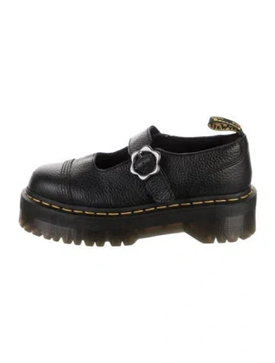 Pre-owned Dr. Martens Leather Mary Jane Flats In Black